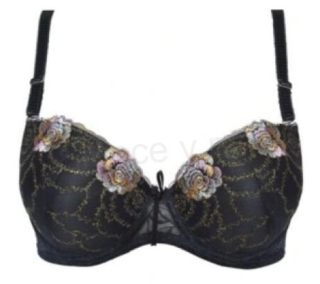 Dámská Push-up podprsenka LADY tvarujicí, modelující s kosticemi černá velikost 34 (K348)