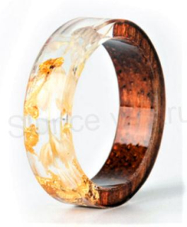Dřevěný prsten s pryskyřicí (PP173)