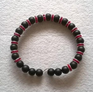 Minerální náramek s černým achátem (BC180)
