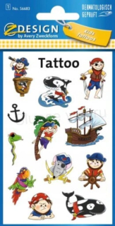 Originál voděodolné, dočasné tetovaní Piráti (E817)