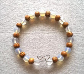 Minerální náramek s opalitem a křišťálem (BC182)