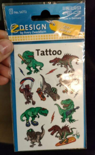 Originál voděodolné, dočasné tetovaní Dinosaurus (E820)