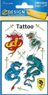 Originál voděodolné, dočasné tetovaní Draci, drak (E822)