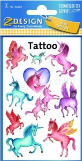 Originál voděodolné, dočasné tetovaní koník, jednorožec (E827)