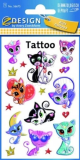 Originál voděodolné, dočasné tetovaní kočka, kočička (E832)