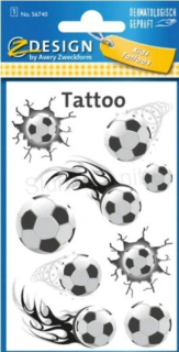 Originál voděodolné, dočasné tetovaní fodbal, míč (E837)