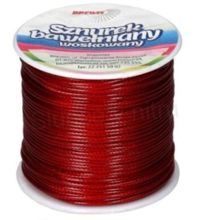 Červená balněná voskovaná šňůrka 1 mm (N143)