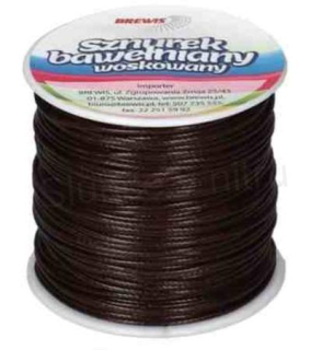 Hnědá bavlněná voskovaná šňůrka 1 mm (N144)
