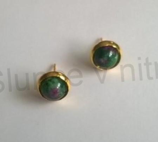 Puzetové náušnice rubín v zoisitu (X1696)