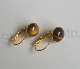 Minerální tygří oko náušnice 10 x 10 mm (X1697)