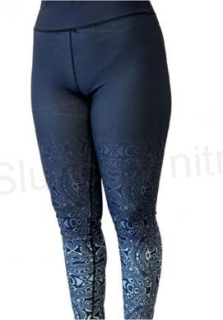 Dámské modrobílé barevné elastické legíny 3XL/4XL (K376)