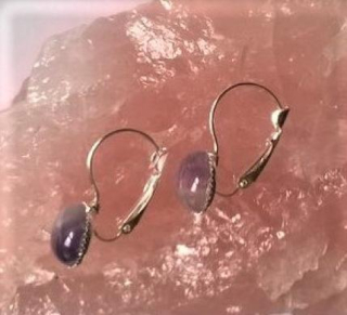 Minerální ametystové náušnice 10 x 10 mm (X1700)