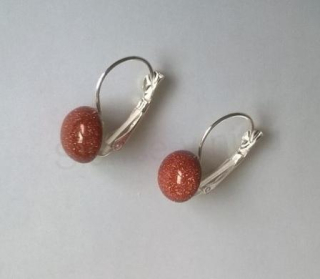 Minerální aventurínové náušnice 10 x 10 mm (X1702)