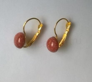 Minerální aventurínové náušnice 10 x 10 mm (X1702)