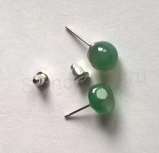 Minerální achát puzetové náušnice (X1708)