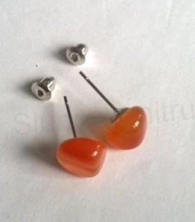 Minerální achát puzetové náušnice (X1708)