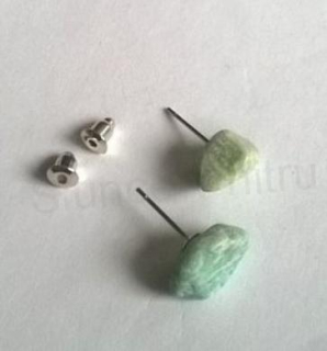 Minerální amazonitové puzetové náušnice (X1708)