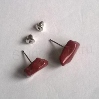 Minerální jaspisové puzetové náušnice (X1708)