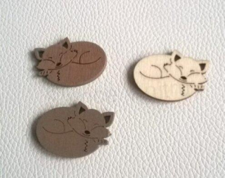 Dřevěné výřezy liška více barev (V80)