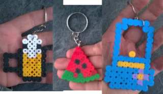 Přívěsek, klíčenka na klíče meloun, kabelka, pivo (D730)