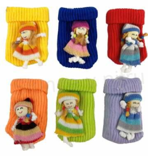 Pouzdro, obal na mobil punčoška s ozdobou (H458)