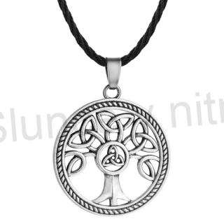 Náhrdelník s přívěškem Strom života a Triquetra - starostříbro (BD746)