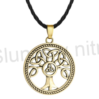Náhrdelník s přívěškem Strom života a Triquetra - starobronz (BD746)