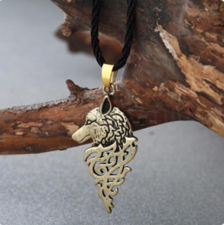 Náhrdelník s přívěškem Vlk - starobronz (BD750)