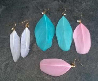 Dlouhé etnické náušnice Bohemia - Peříčkové se zirkonem (BB740)