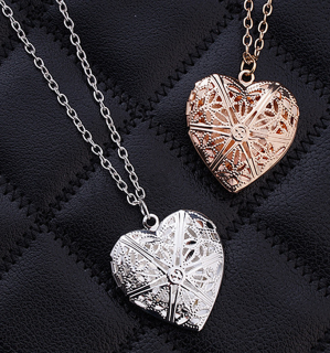 Pozlacený, postříbřený náhrdelník s přívěškem srdce - otevirací (BD751)