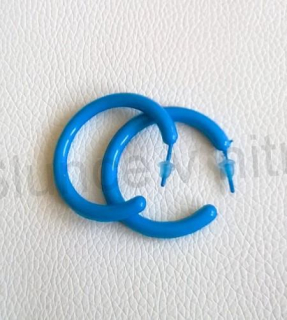 Náušnice kruhy hypoalergení velikost 3,6 cm modré (BB741)