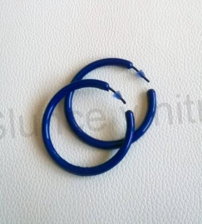 Náušnice kruhy hypoalergení velikost 3,6 cm modré tmavé (BB741)