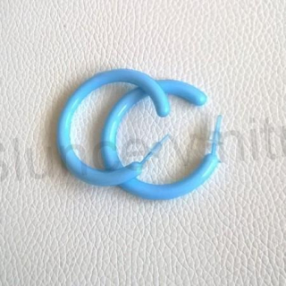 Náušnice kruhy hypoalergení velikost 3,6 cm modré světlé (BB741)