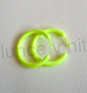 Náušnice kruhy hypoalergení velikost 3,6 cm žlutozelené (BB741)