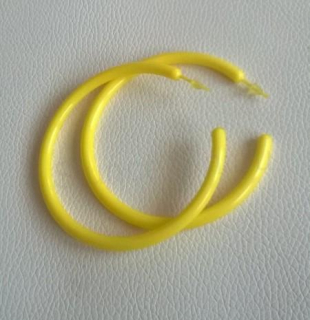Náušnice kruhy hypoalergení velikost 6,5 cm Žluté (BB743)