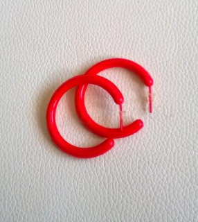 Náušnice kruhy hypoalergení velikost 6,5 cm Červené (BB743)