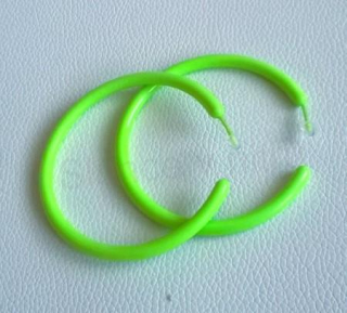 Náušnice kruhy hypoalergení velikost 6,5 cm Zelené (BB743)