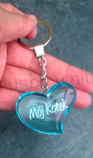 Klíčenka, přívěšek na klíče Srdce, srdíčko 3D tvarované Modré (H467)