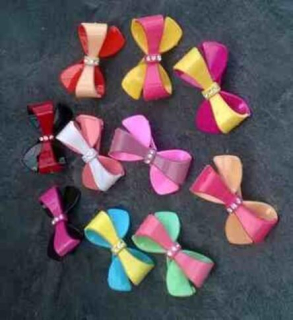 Spona mašle s kamínky do vlasů - se zoubky (H470)