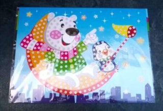 Kreativní set, sada kamínky Medvídek 19 x 26,5 cm (E846)