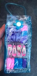 Dívčí sada gumiček do vlasů, 2 skřipce a 4 sponky (H472)