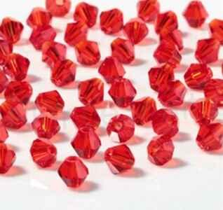 Korálky broušené sluníčka 6 mm červené plastové 20ks (AC50)