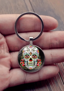 Přívěsek na klíče - Lebka, skull  (H473)