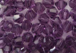 Korálky broušené sluníčka 6 mm fialové plastové 20ks (AC52)