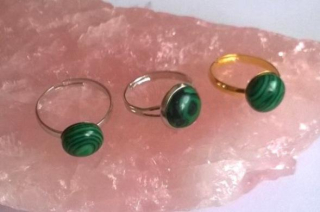 Nastavitelný minerální prsten Malachit (X1715)