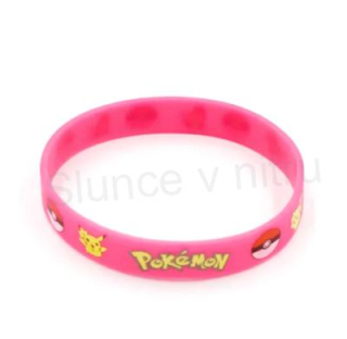 Pokemon silikonový náramek luminus Pikachu růžová (BC567)