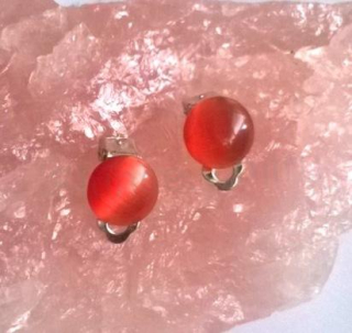 Minerální náušnice klipsy kočičí oko (X1724)