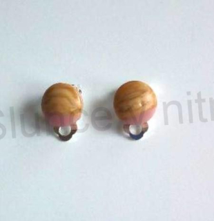 Náušnice klipsy imitace dřeva (BB768)