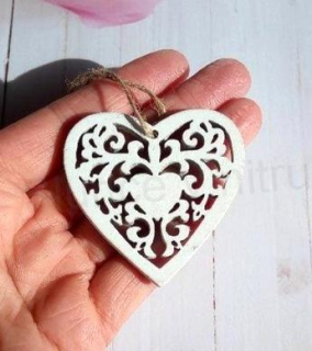 Dřevěné výřezy Srdce v srdci 2 kusy (V147)