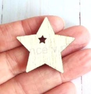 Dřevěné výřezy - vánoční ozdoby hvězda s hvězdičkou (V151)